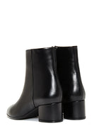 Women's Black Leather Zippered Classic Heeled Boots | Derimod Women's Black Leather Zippered Classic Heeled Boots | Derimod