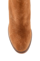 Women's Suede Zipper Detailed Heeled Boots | Derimod Women's Suede Zipper Detailed Heeled Boots | Derimod