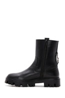 Women's Black Leather Zipper Classic Boots | Derimod Women's Black Leather Zipper Classic Boots | Derimod