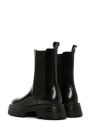 Women's Navy Blue Leather Chelsea Boots | Derimod Women's Navy Blue Leather Chelsea Boots | Derimod