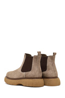 Men's Mink Thick-Soled Suede Leather Chelsea Boot | Derimod Men's Mink Thick-Soled Suede Leather Chelsea Boot | Derimod