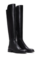 Woman Black Zippered Leather Boot | Derimod Woman Black Zippered Leather Boot | Derimod