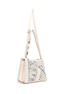 Woman Cream Long-Strap Printed Shoulder Bag | Derimod Woman Cream Long-Strap Printed Shoulder Bag | Derimod