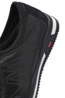 Erkek Siyah Bağcıklı Deri Casual Sneaker | Derimod Erkek Siyah Bağcıklı Deri Casual Sneaker | Derimod