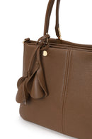 Woman Brown Long-Strap Charmed Shoulder Bag | Derimod Woman Brown Long-Strap Charmed Shoulder Bag | Derimod