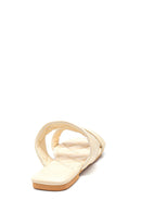 Women's Beige Quilted Flat Slippers | Derimod Women's Beige Quilted Flat Slippers | Derimod