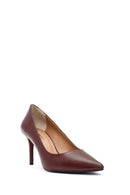 Kadın Bordo İnce Topuklu Deri Stiletto | Derimod Kadın Bordo İnce Topuklu Deri Stiletto | Derimod