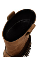 Women's Tan Suede Heeled Cowboy Boots | Derimod Women's Tan Suede Heeled Cowboy Boots | Derimod