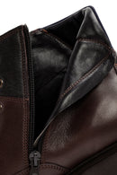 Men's Brown Lace-Up Zipper Detailed Leather Casual Boots | Derimod Men's Brown Lace-Up Zipper Detailed Leather Casual Boots | Derimod