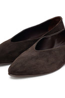 Woman Brown Suede Leather Babet | Derimod Woman Brown Suede Leather Babet | Derimod