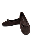 Woman Brown Suede Leather Babet | Derimod Woman Brown Suede Leather Babet | Derimod