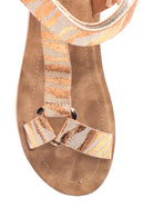 Women's Orange Printed Sandals | Derimod Women's Orange Printed Sandals | Derimod