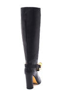 Women's Leather Chain Heeled Boots | Derimod Women's Leather Chain Heeled Boots | Derimod