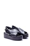 Women's Wedge Heeled Leather Sandals | Derimod Women's Wedge Heeled Leather Sandals | Derimod