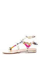 Women's Ecru Flat Sandals | Derimod Women's Ecru Flat Sandals | Derimod