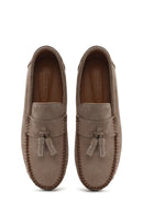 Erkek Bej Püsküllü Süet Deri Casual Loafer | Derimod Erkek Bej Püsküllü Süet Deri Casual Loafer | Derimod