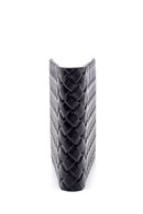 Men's Black Leather Knitted Pattern Wallet | Derimod Men's Black Leather Knitted Pattern Wallet | Derimod