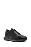 Erkek Siyah Bağcıklı Deri Sneaker | Derimod Erkek Siyah Bağcıklı Deri Sneaker | Derimod