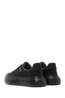 Erkek Siyah Bağcıklı Deri Sneaker | Derimod Erkek Siyah Bağcıklı Deri Sneaker | Derimod