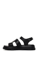 Kadın Siyah Deri Comfort Sandalet | Derimod Kadın Siyah Deri Comfort Sandalet | Derimod