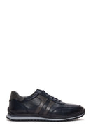 Erkek Lacivert Bağcıklı Deri Sneaker | Derimod Erkek Lacivert Bağcıklı Deri Sneaker | Derimod