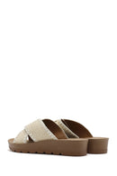 Women's Beige Thick Soled Straw Slippers | Derimod Women's Beige Thick Soled Straw Slippers | Derimod