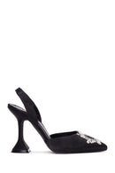 Women's Black Stone Heeled Shoes | Derimod Women's Black Stone Heeled Shoes | Derimod