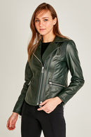Stefania Women's Leather Jacket | Derimod Stefania Women's Leather Jacket | Derimod