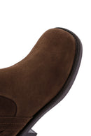 Women's Brown Suede Leather Boots | Derimod Women's Brown Suede Leather Boots | Derimod