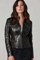 Molly Women's Leather Jacket | Derimod Molly Women's Leather Jacket | Derimod