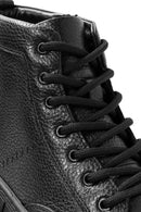 Erkek Siyah Bağcıklı Deri Bilekli Sneaker | Derimod Erkek Siyah Bağcıklı Deri Bilekli Sneaker | Derimod