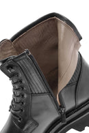 Men's Black Lace-Up Zipper Detailed Leather Casual Boots | Derimod Men's Black Lace-Up Zipper Detailed Leather Casual Boots | Derimod