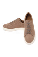 Erkek Bej Bağcıklı Süet Deri Sneaker | Derimod Erkek Bej Bağcıklı Süet Deri Sneaker | Derimod
