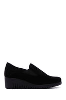 Kadın Siyah Deri Comfort Dolgu Topuklu Loafer | Derimod Kadın Siyah Deri Comfort Dolgu Topuklu Loafer | Derimod