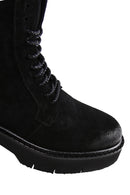 Men's Black Suede Leather Zippered Boots | Derimod Men's Black Suede Leather Zippered Boots | Derimod
