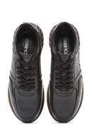 Erkek Siyah Bağcıklı Deri Casual Sneaker | Derimod Erkek Siyah Bağcıklı Deri Casual Sneaker | Derimod