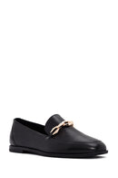 Women's Black Buckle Leather Loafer | Derimod Women's Black Buckle Leather Loafer | Derimod
