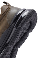 Erkek Haki Bağcıklı Nubuk Deri Sneaker | Derimod Erkek Haki Bağcıklı Nubuk Deri Sneaker | Derimod