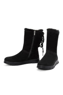Women's Black Zippered Suede Boots | Derimod Women's Black Zippered Suede Boots | Derimod