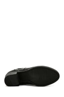 Women's Black Thick Heeled Zippered Leather Boots | Derimod Women's Black Thick Heeled Zippered Leather Boots | Derimod