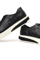 Erkek Siyah Bağcıklı Kalın Tabanlı Deri Sneaker | Derimod Erkek Siyah Bağcıklı Kalın Tabanlı Deri Sneaker | Derimod