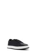 Erkek Siyah Bağcıklı Deri Sneaker | Derimod Erkek Siyah Bağcıklı Deri Sneaker | Derimod
