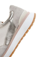 Women's Beige Leather Suede Detailed Sneaker | Derimod Women's Beige Leather Suede Detailed Sneaker | Derimod