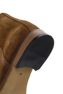 Men's Tan Suede Leather Zippered Boots | Derimod Men's Tan Suede Leather Zippered Boots | Derimod