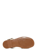 Women's Beige Ankle Strap Leather Bodrum Sandals | Derimod Women's Beige Ankle Strap Leather Bodrum Sandals | Derimod