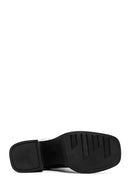 Women's Black Thick Heeled Zippered Casual Leather Boots | Derimod Women's Black Thick Heeled Zippered Casual Leather Boots | Derimod