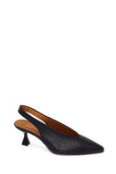 Woman Black Backless Low-Heeled Leather Shoes | Derimod Woman Black Backless Low-Heeled Leather Shoes | Derimod
