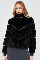 Melrose Kadın Siyah Teddy Deri Mont | Derimod Melrose Kadın Siyah Teddy Deri Mont | Derimod