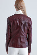 Arya Women's Leather Jacket | Derimod Arya Women's Leather Jacket | Derimod