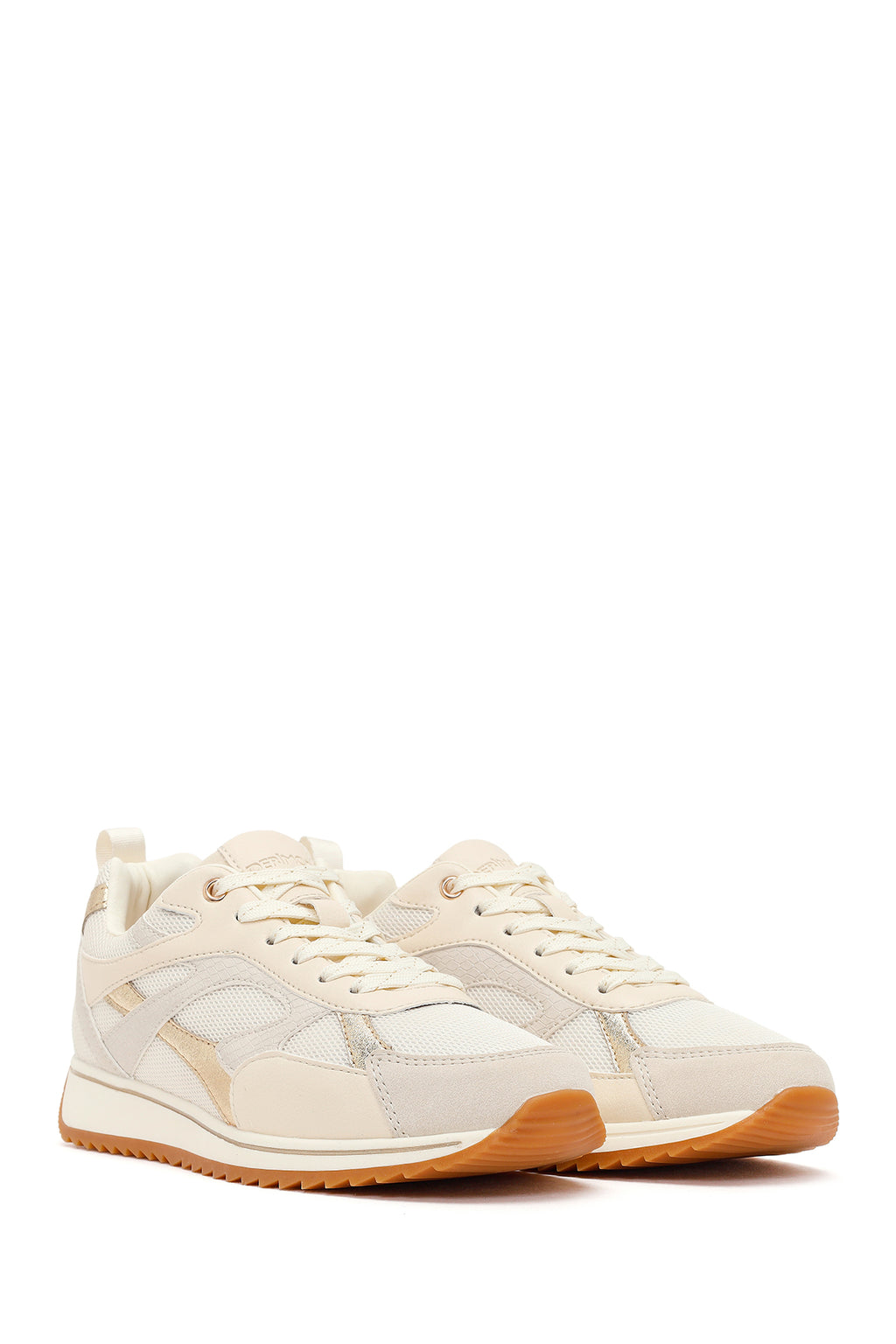 Kadın Bej Bağcıklı Sneaker